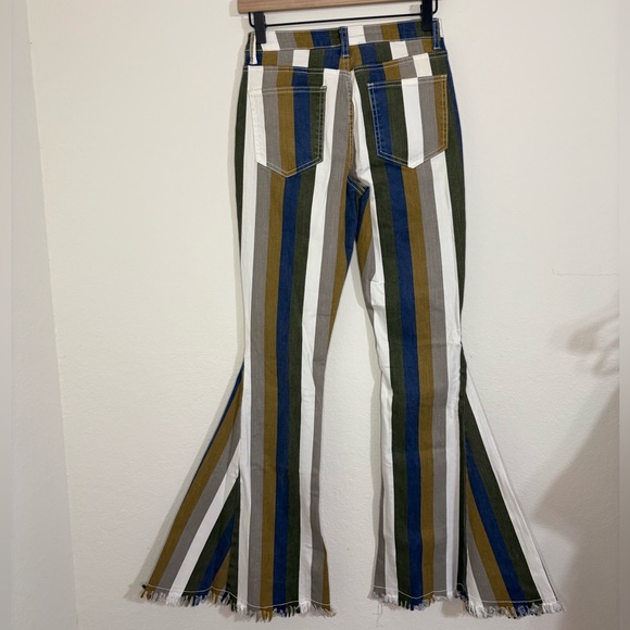 Saints & Hearts Colorful Striped Flare Jeans - Picture 5 of 11